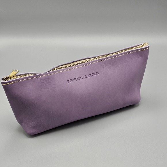 PORTLAND LEATHER GOODS PLG Lavender Unicorn Color Leather Bag RARE - Picture 1 of 8